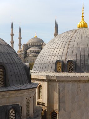 Roof view on the blue mosque in Istanbul Turkey clipart