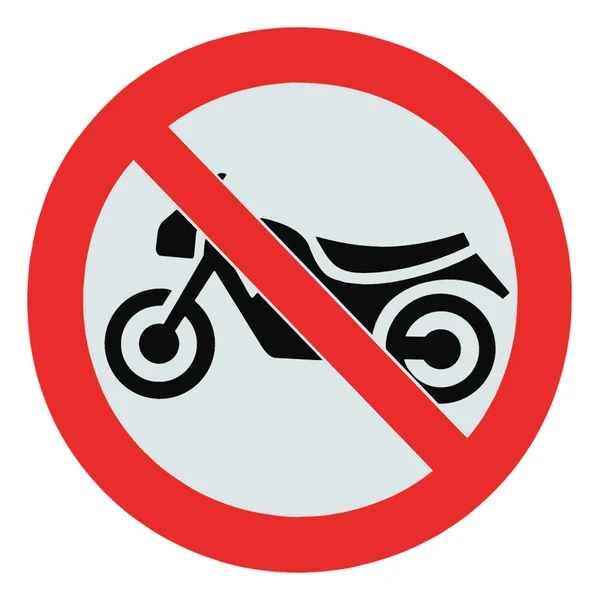 オートバイは兆候、孤立した自転車禁止ゾーン看板 — ストック写真