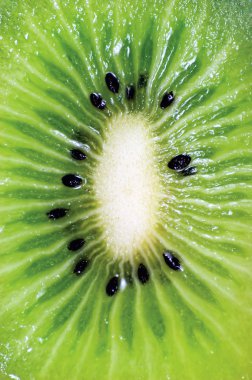 Detaylı kiwi fruit kesit makro arka plan bakış