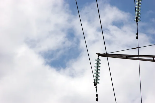 Szczegóły jakim pylon zapewnia energię elektryczną — Zdjęcie stockowe
