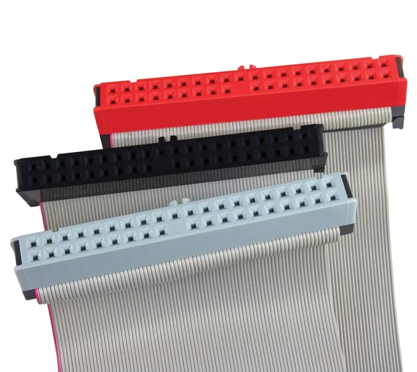 PC-Steckverbinder und Flachbandkabel für Computer-Festplatte — Stockfoto