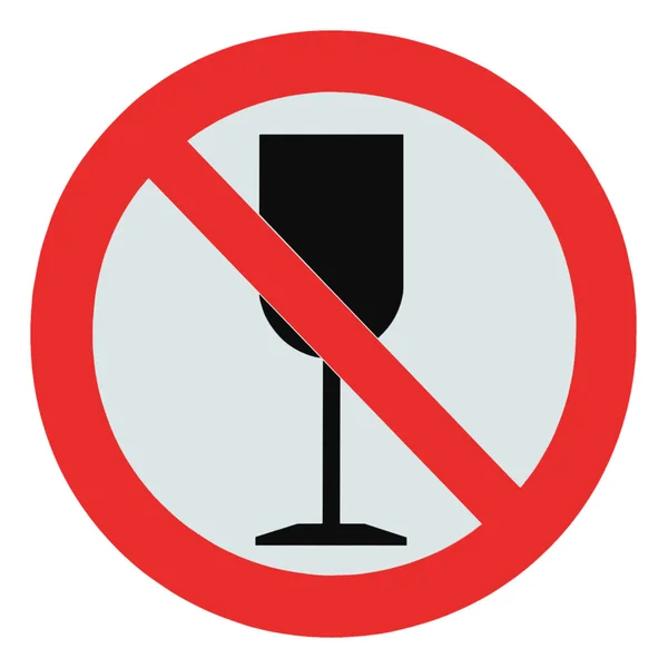 Ingen alkohol tecken, isolerade drink förbud zon korsade bägare — Stockfoto