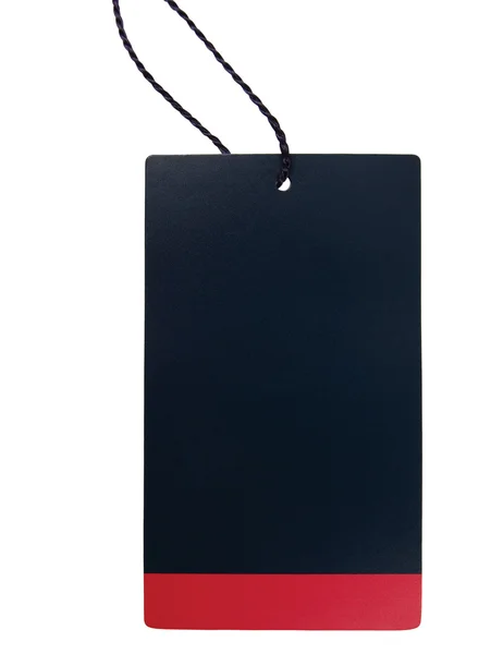 空白の黒赤い段ボール販売タグ空の価格ラベル ストライプ badg — ストック写真