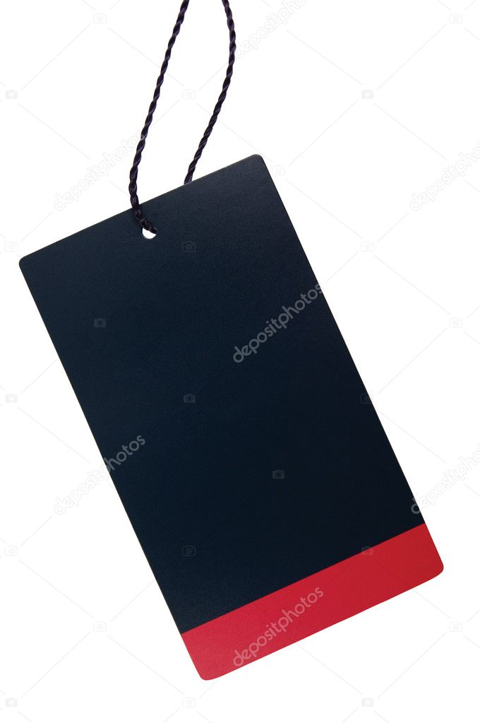 Blank Black Red Cardboard Sale Tag Empty Price Label Stripe Badge