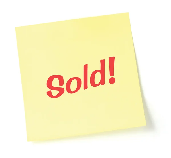 Sold note — Stock Photo, Image
