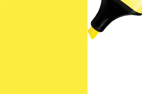 Yellow Marker pittura grande sfondo, isolato macro primo piano — Foto Stock