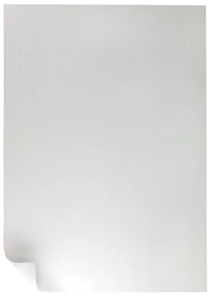 Pagina bianca isolata Curl verticale — Foto Stock
