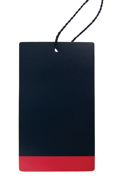 Etiqueta de venta de cartón rojo negro en blanco Placa de franja de etiqueta de precio vacío, Aislado — Foto de Stock