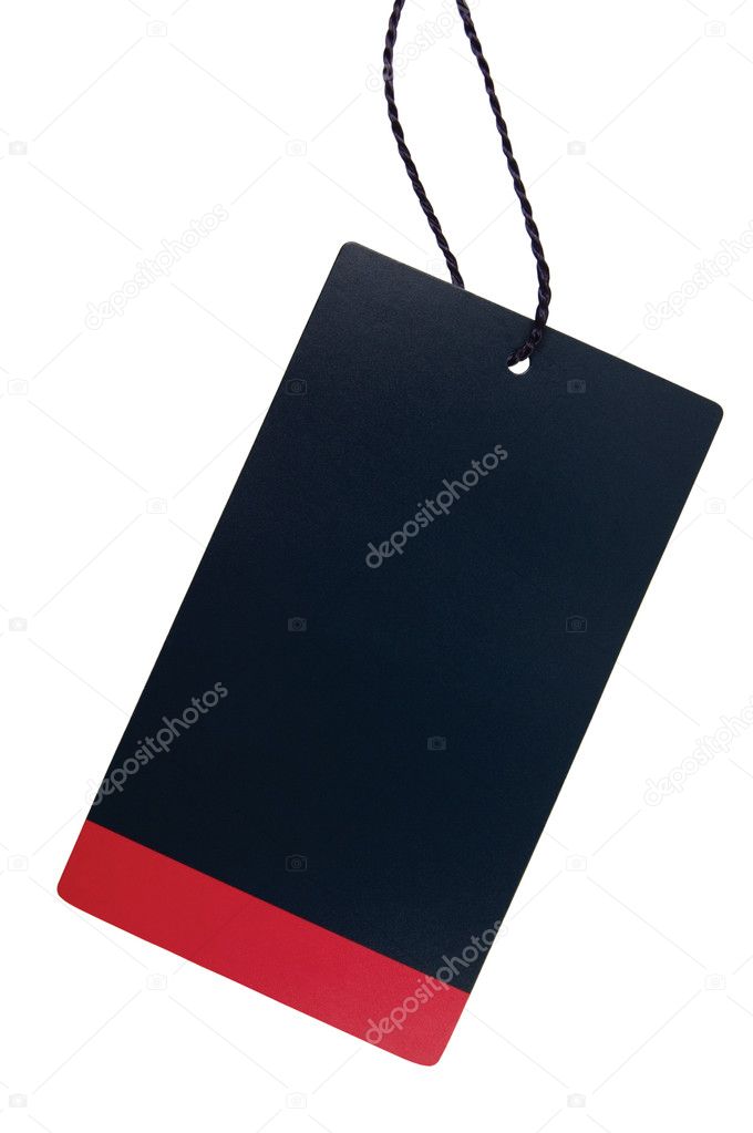 Blank Black Red Cardboard Sale Tag Empty Price Label Stripe Badge