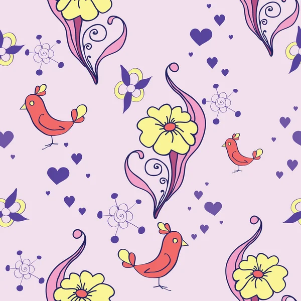かわいい花柄シームレス — ストックベクタ