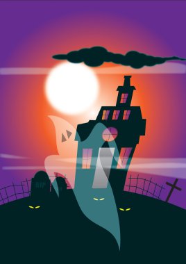 Haunted House and Ghost clipart