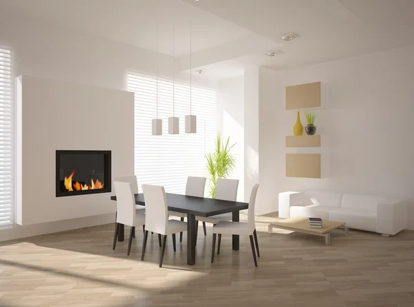 Weißes modernes Interieur mit Möbeln — Stockfoto
