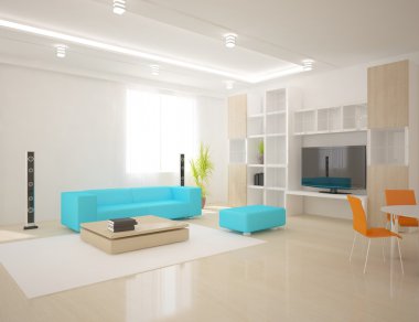 Colorful modern interior design clipart