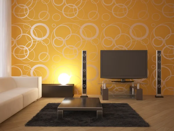 Orange minimal interior concept — Stock Photo, Image