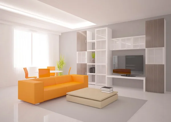 Modern interior with colored furniture — Stock Photo, Image