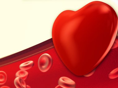 Red blood cells flowing through veins clipart