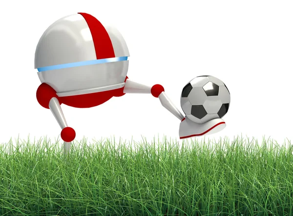 Robot playing soccer — Stock Photo, Image