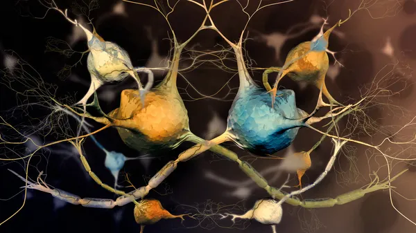 Neurônios e sistema nervoso - fundo abstrato — Fotografia de Stock
