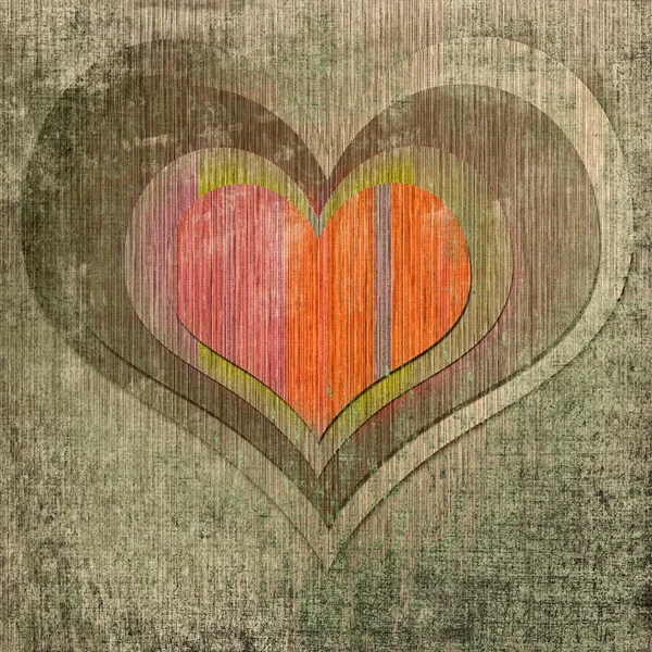 Grunge-Hintergrund mit rotem Herz in der Mitte — Stockfoto