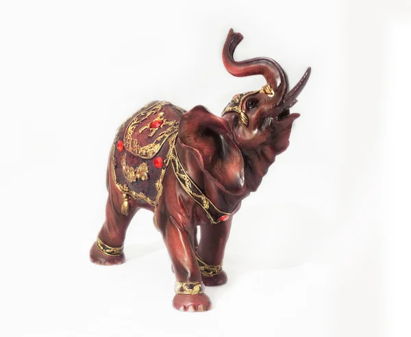 stock image Indian elephant figurine on white background