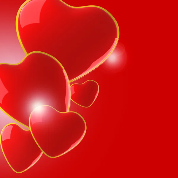 Красный фон с сердцем — стоковое фото