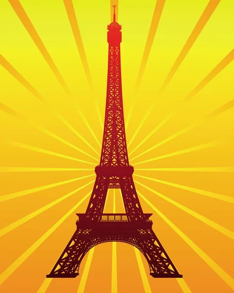 Silhueta da Torre Eiffel — Vetor de Stock