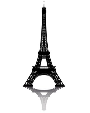 siyah Eyfel Kulesi silueti