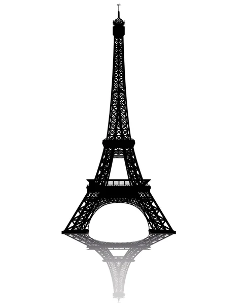 Svart siluett av Eiffeltornet — Stock vektor