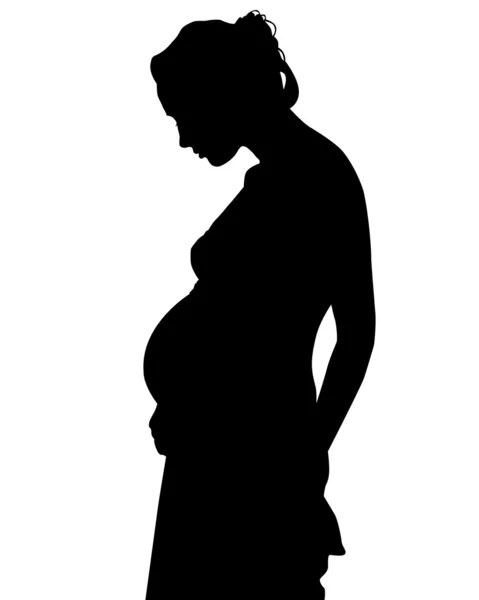 Silhueta de mulher grávida —  Vetores de Stock