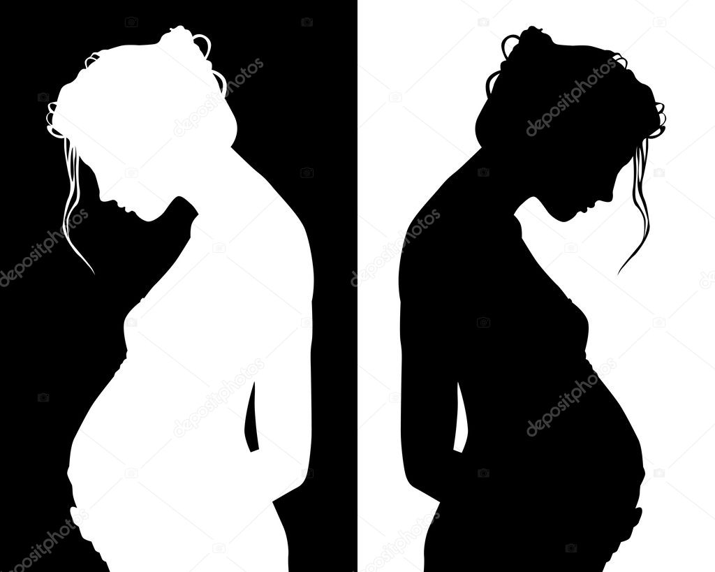 Silhouettes of pregnant