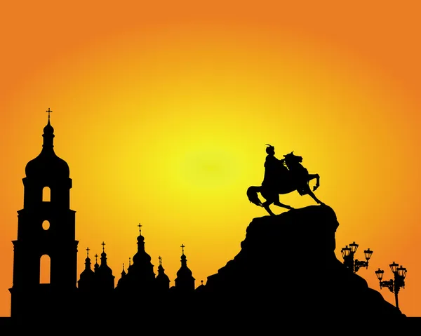 Софийская площадь в Киеве — стоковый вектор