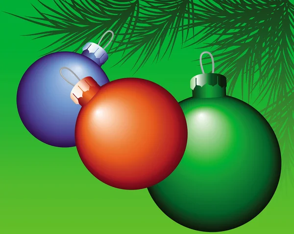 Giocattoli multicolori albero di Natale — Vettoriale Stock