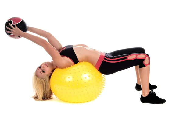 Yoga della palla della medicina — Foto Stock