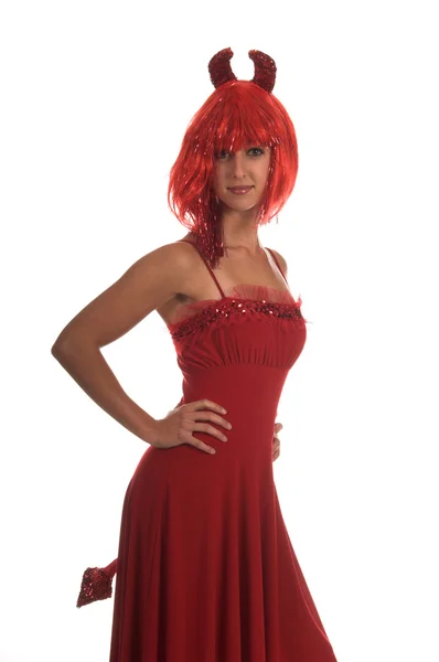 赤いドレスの悪魔 — ストック写真
