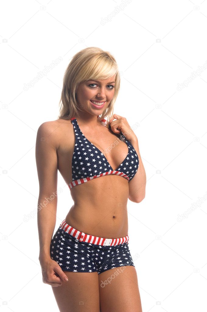 Patriotic Bikini Blonde