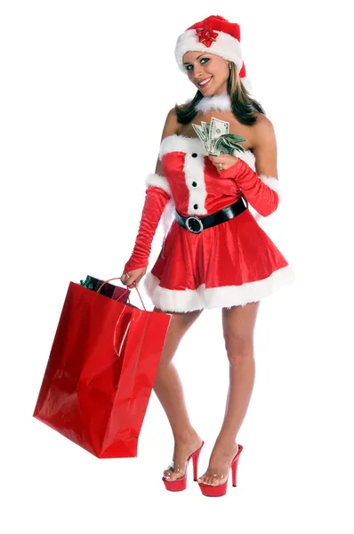 Shopping Santa — Stock Photo, Image