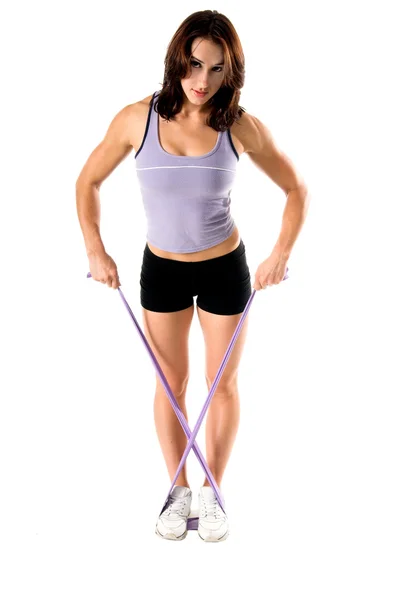 Stretchband-Yoga-Training — Stockfoto