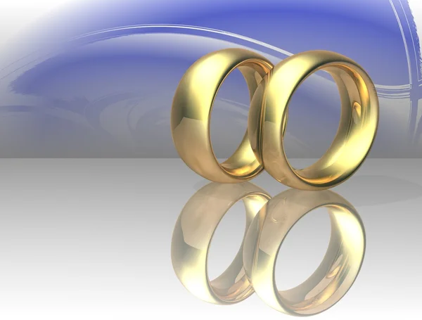 추상적인 배경에 두 개의 결혼 반지 — 스톡 사진