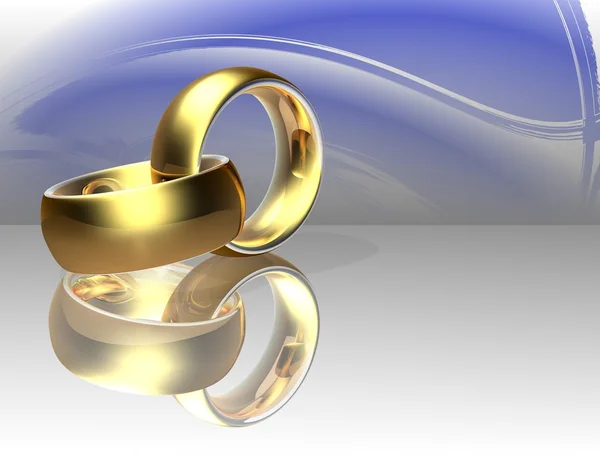 추상적인 배경에 두 개의 결혼 반지 — 스톡 사진
