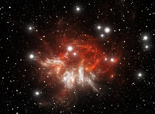 Nebulosa estrella espacial roja — Foto de Stock