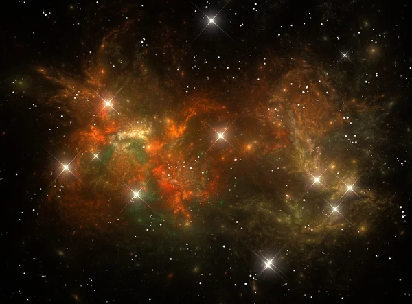 Ζωηρόχρωμες διαστημικές αστέρι νεφέλωμα — Φωτογραφία Αρχείου