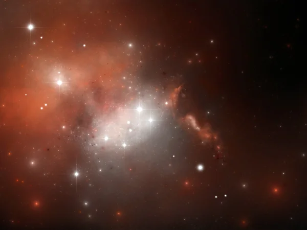 Röd rymden stjärnor nebulosa — Stockfoto