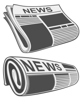 Rolled newspaper vector clipart