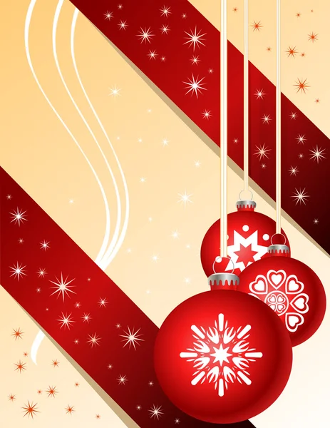 传统红色圣诞球饰品 — 图库矢量图片