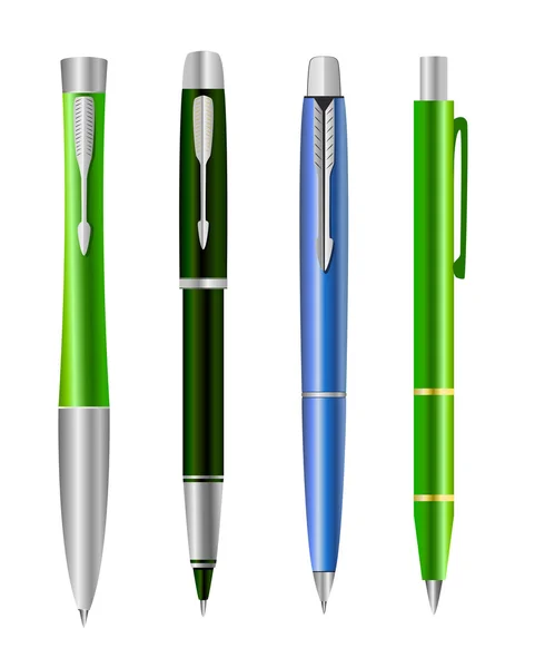 Vector illustratie van set kleurrijke pennen — Stockvector
