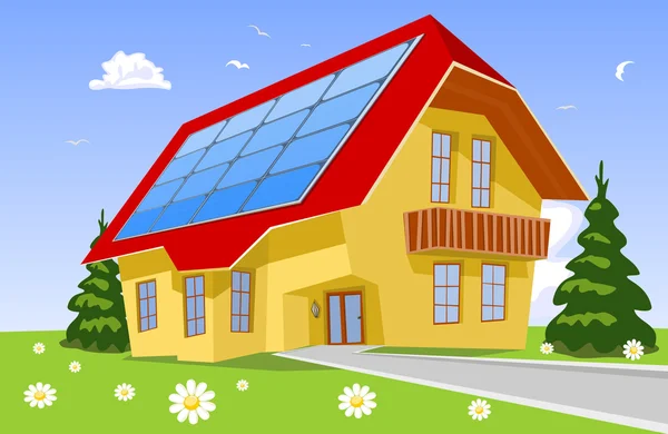 Energia alternativa, sistema di energia solare — Vettoriale Stock