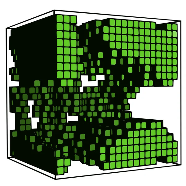 Green cube — Stock Vector