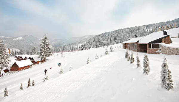 Beautiful winter snow white season outdoor landscape — Stock Photo, Image