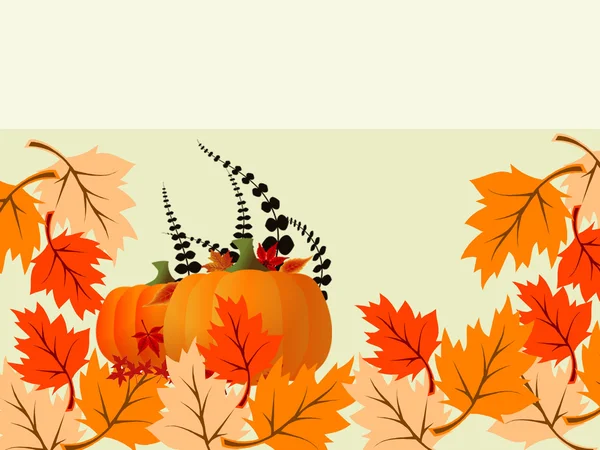 Abóbora entre folhas de outono — Fotografia de Stock