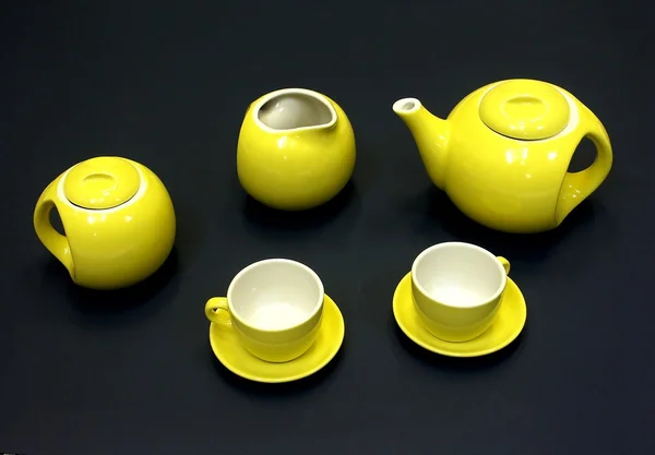 Žlutý čaj sada — Stock fotografie